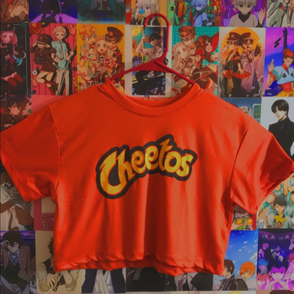 Cheetos cropped tumblr shirt top